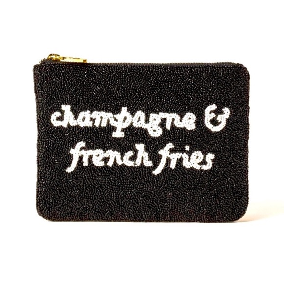 Kate Spade X Target Handbags - NWOT Champagne & French Fries Black & White Beaded Clutch Kate Spade NY + Target